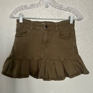 Elodie Olive Green Denim Mini Skirt Size 5
